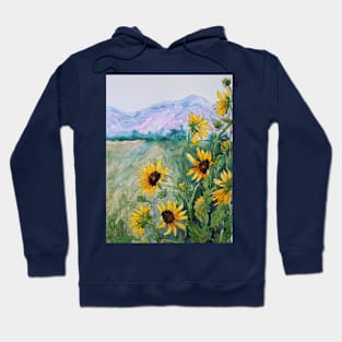 Montana Flowers Watercolor Painting Hoodie